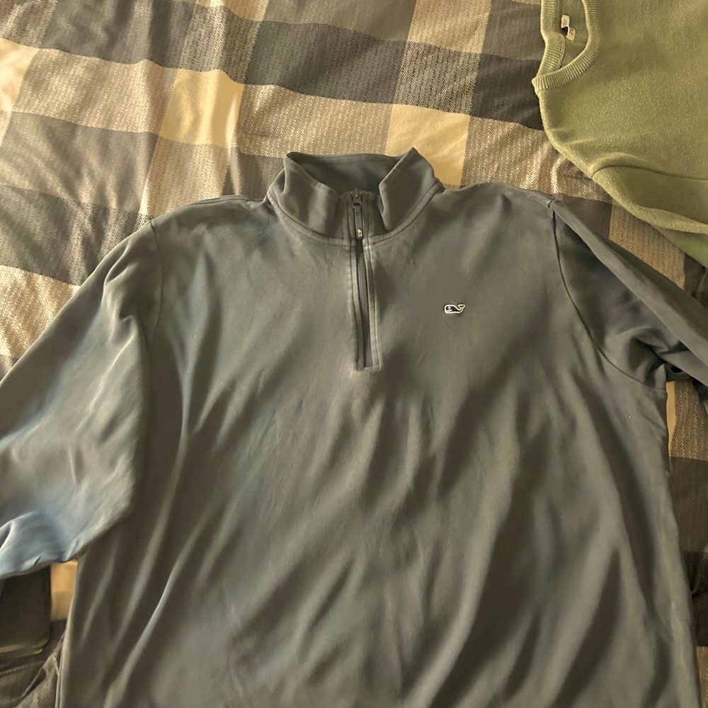 Vineyard Vines Dark Navy Blue Quarter Zip Up Sweater